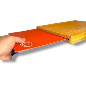 GoodLuck Bamboo Cutting Board with 6 Color-Coded Mats